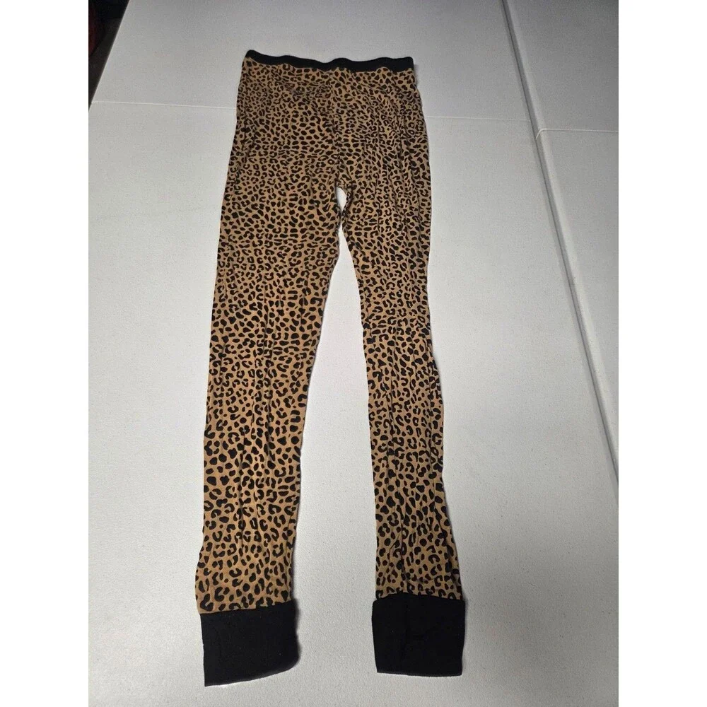 LITTLE SLEEPIES Classic Leopard Print 2 Piece Long Sleeve Bamboo Pajama Girls 16